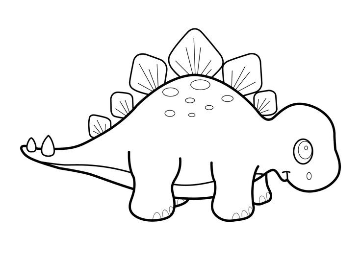 Coloring Pages For Kids Dinosaurs
 Little dinosaur stegosaurus cartoon coloring pages for