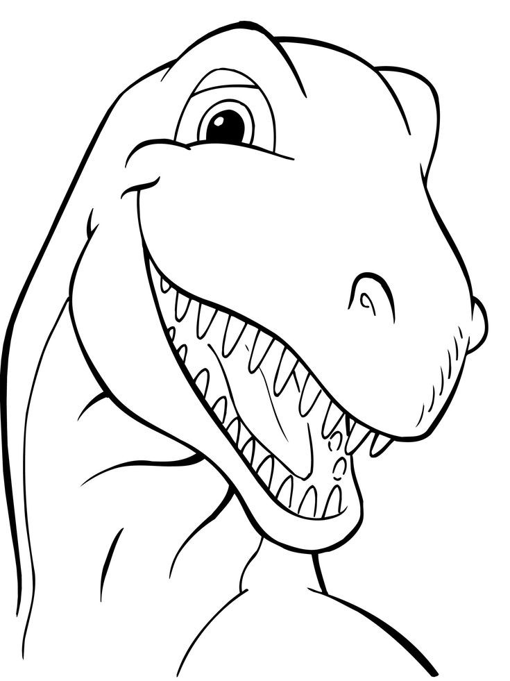 Coloring Pages For Kids Dinosaurs
 Head Dinosaurs coloring picture for kids