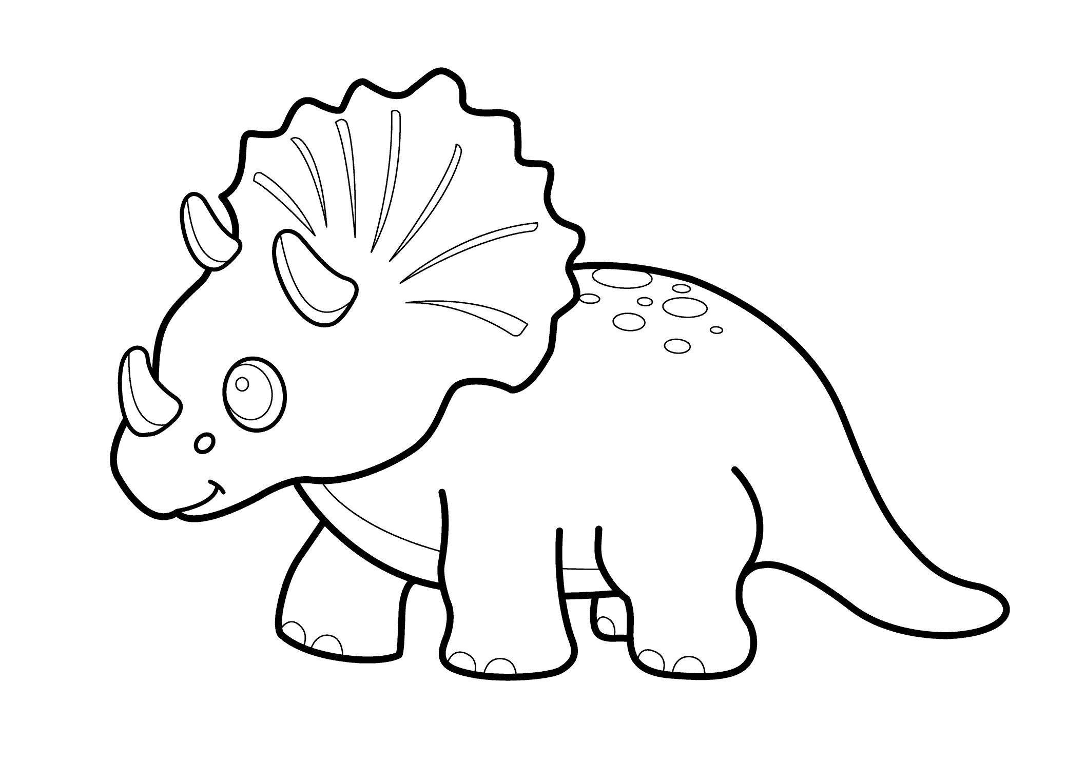 Coloring Pages For Kids Dinosaurs
 Funny dinosaur triceratops cartoon coloring pages for kids