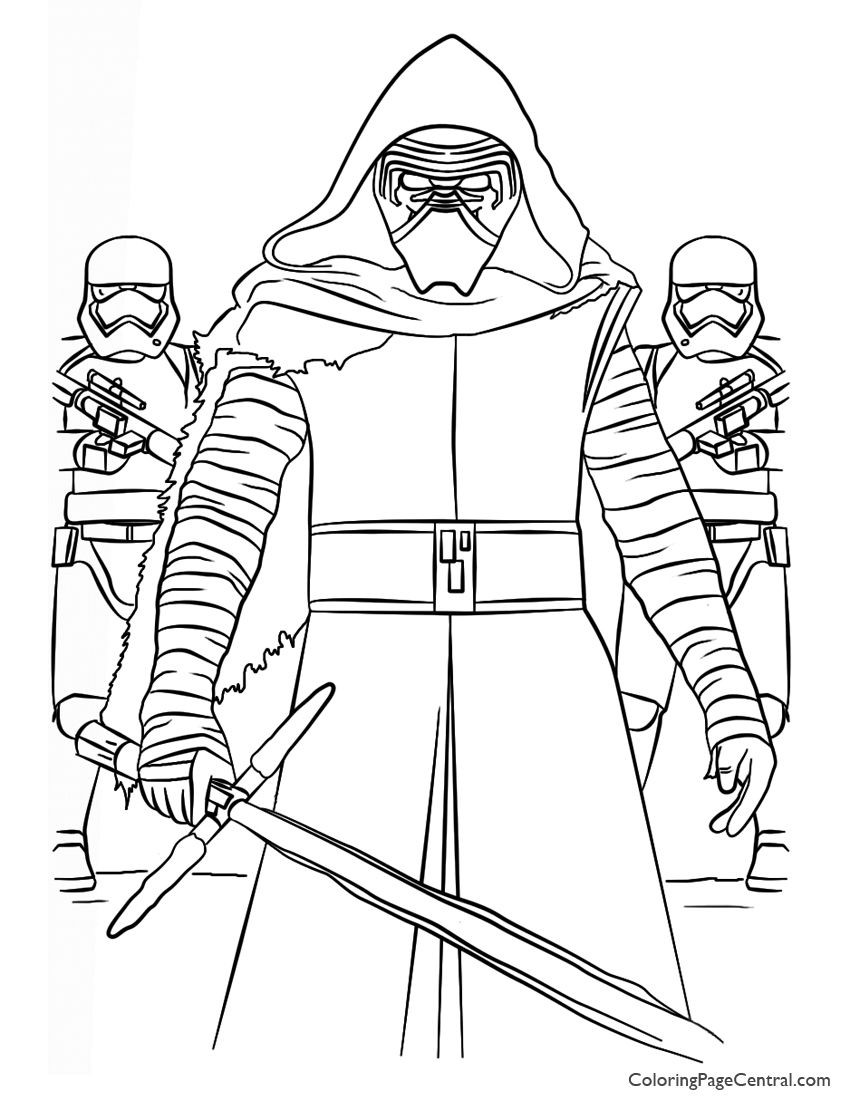 Coloring Pages For Kids Star Wars
 Star Wars Kylo Ren and First Order Coloring Page