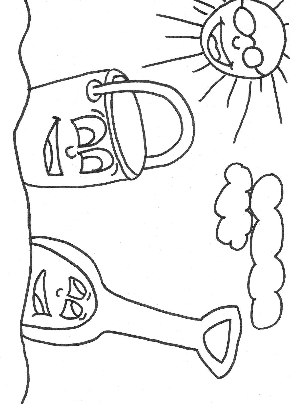 Coloring Pages For Toddlers Free
 Print out Beach Pail and Shovel Coloring Book Printable