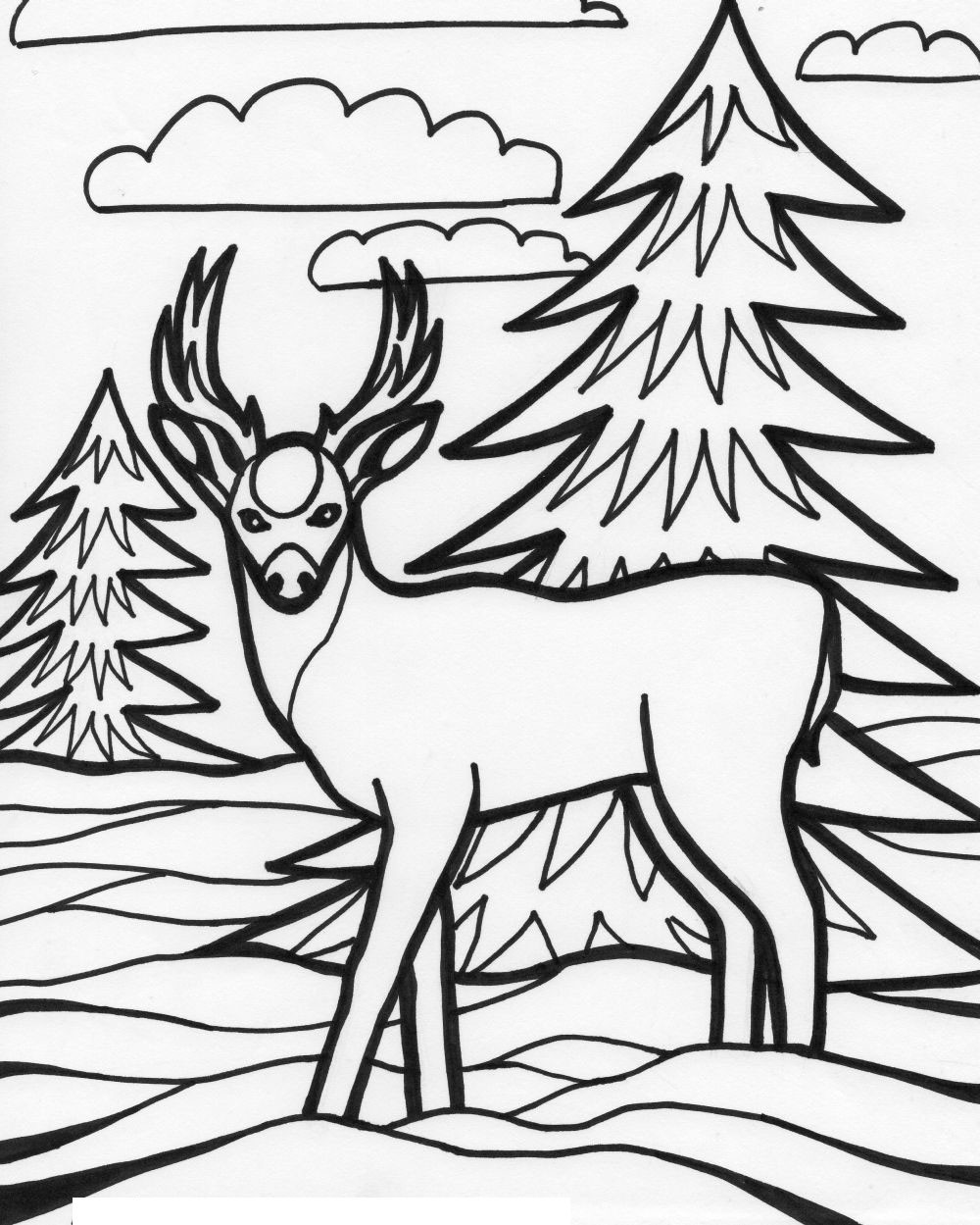 Coloring Pages Free Printable
 For Education New Animal Deer Coloring Pages