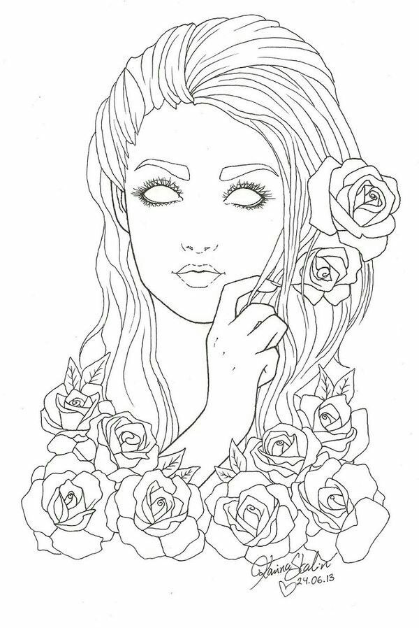 Coloring Pages Of Girls For Adults
 Pin by Misty Burnett on coloring pages