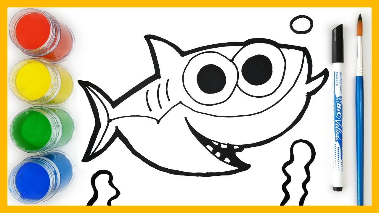 Coloring Pages Toddlers
 How to draw Baby Shark