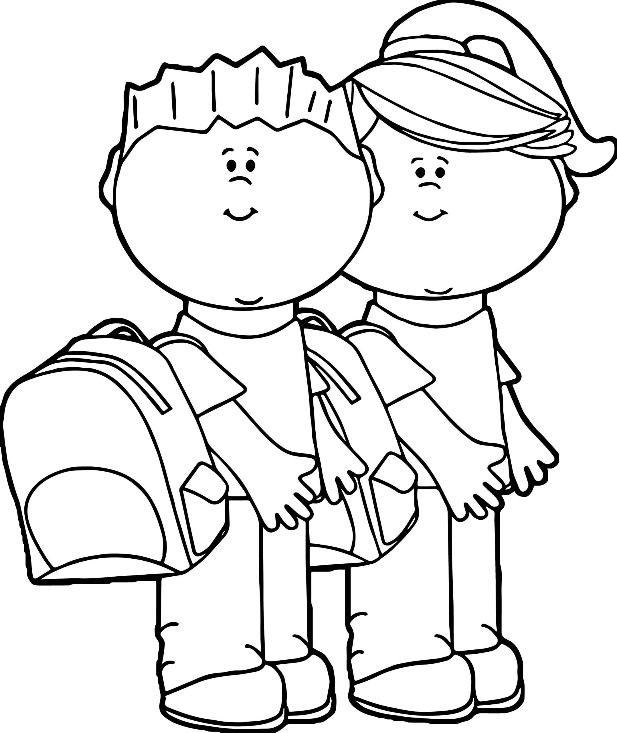Coloring Pages Toddlers
 Kids Going To School Kids Coloring Page