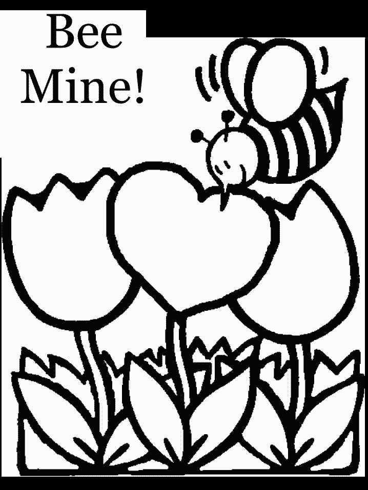 Coloring Pages Valentines Printable
 transmissionpress Valentine s Day Bee Coloring Pages