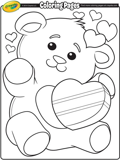Coloring Pages Valentines Printable
 Valentine s Teddy Bear Coloring Page
