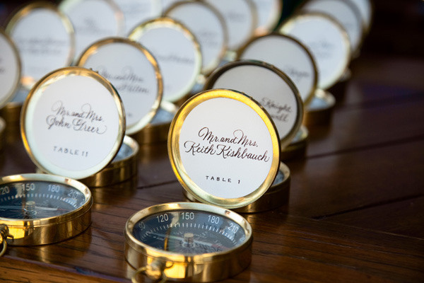 Compass Wedding Favors
 reception details pass table numbers favors real