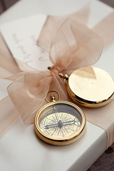 Compass Wedding Favors
 Gold pass Wedding Favor
