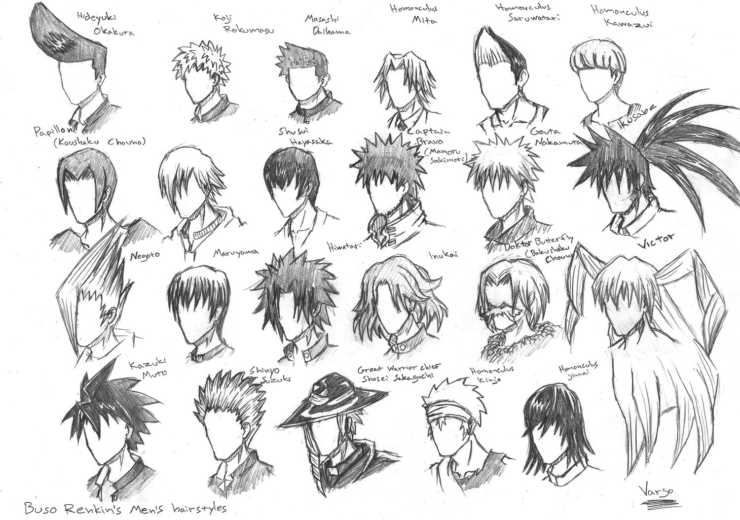 Cool Anime Hairstyles For Guys
 Buso Renkin s hairstyles by Pesuri on DeviantArt
