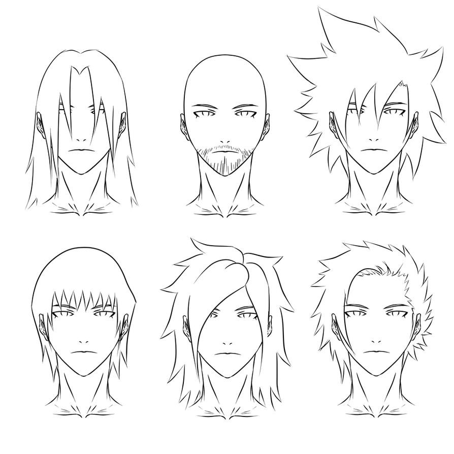 Cool Anime Hairstyles For Guys
 Anime hair syles 2 by SKELLEBONES on DeviantArt