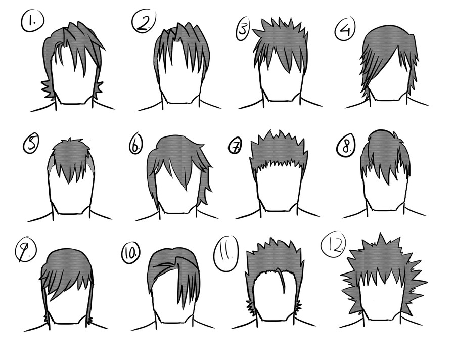 Cool Anime Hairstyles For Guys
 12 male hairstyles by gamertjecool on DeviantArt