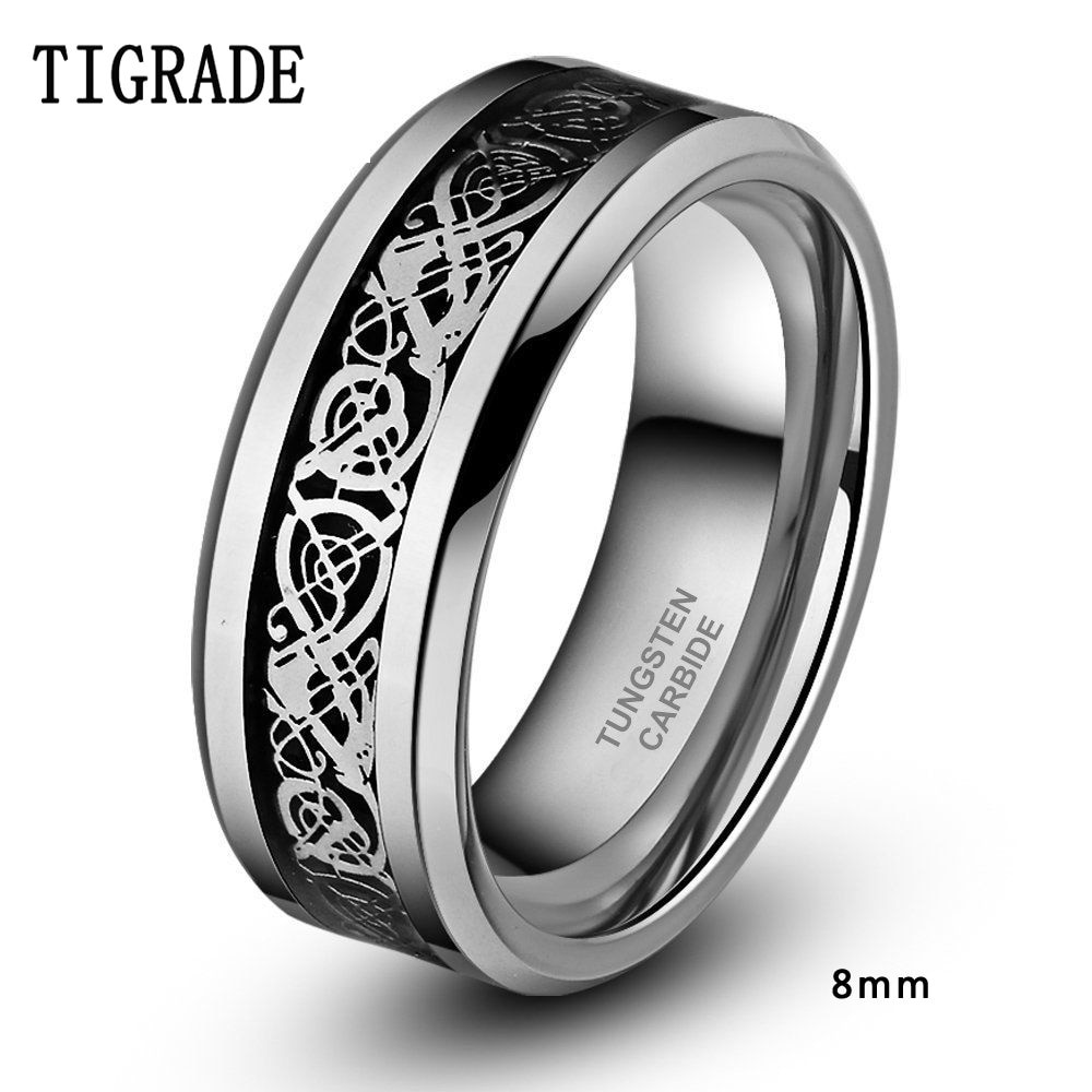 Cool Wedding Bands For Guys
 6mm 8mm Men Black Tungsten Carbide Ring Wedding Band