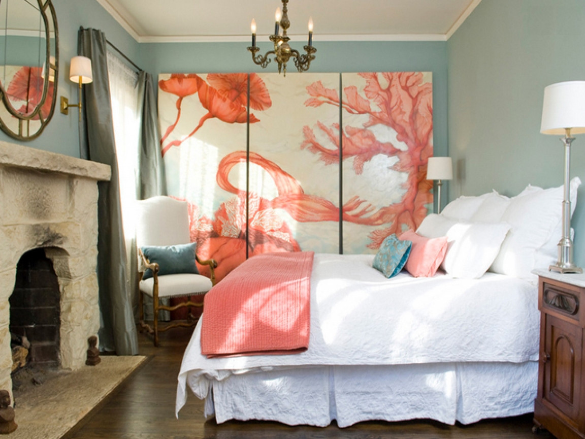 Coral Bedroom Color Schemes
 Designing bedrooms blue and coral bedroom decor blue and