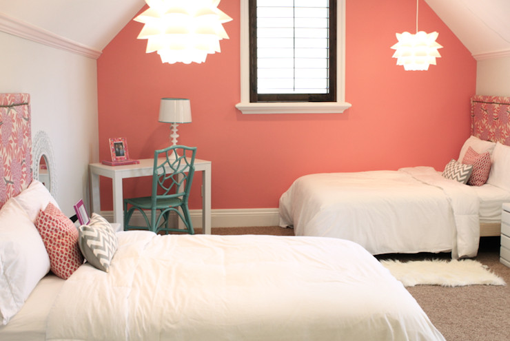 Coral Bedroom Color Schemes
 Coral Paint Colors Contemporary girl s room Benjamin