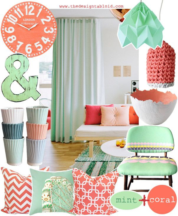 Coral Bedroom Color Schemes
 More mint and coral hues Guest bedroom color scheme in