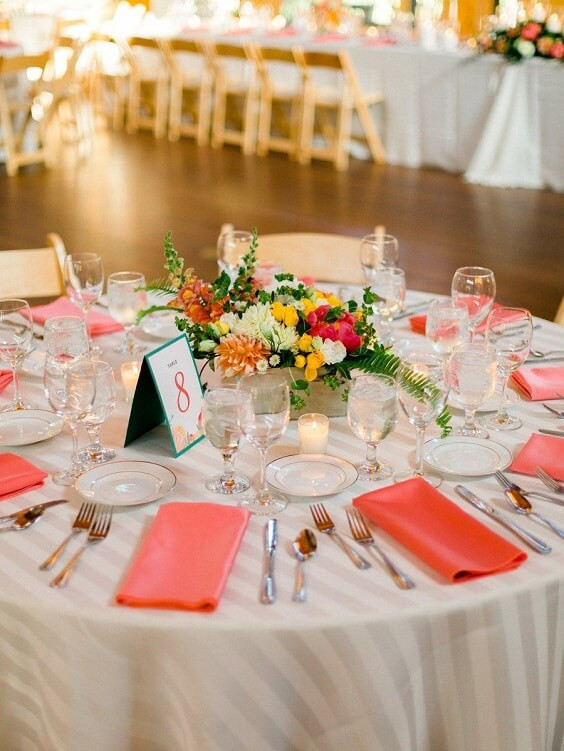 Coral Wedding Decor
 Refreshing Coral and Green Spring Wedding Color Ideas for