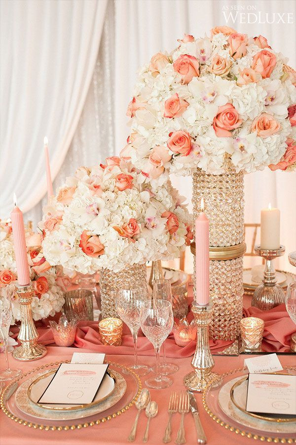 Coral Wedding Decor
 1000 best Centerpieces Bring on the Bling Crystals