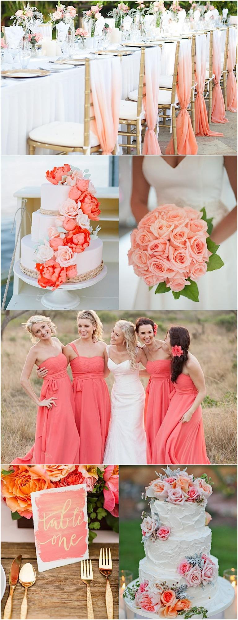 Coral Wedding Decor
 Color Inspiration Perfect Coral and Gold Wedding Ideas