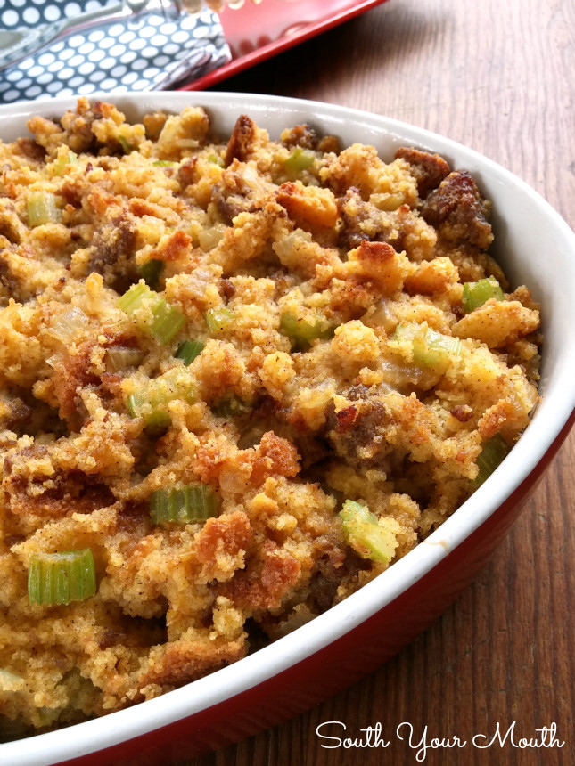 Cornbread Stuffing Recipes For Turkey
 South Your Mouth Southern Cornbread Dressing with Sausage