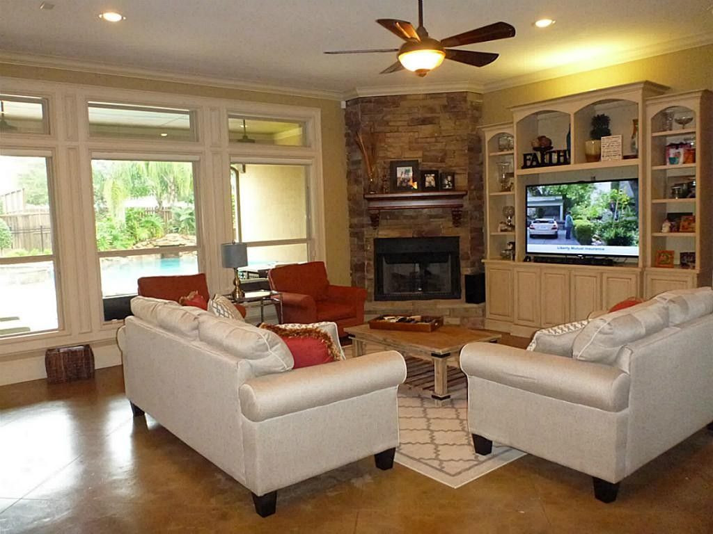 Corner Living Room Ideas
 decorating around fireplace in corner Google Search