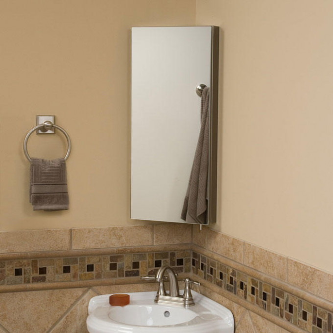 Corner Mirror Bathroom Cabinet
 Crosstown Stainless Steel Corner Medicine Cabinet Bathroom