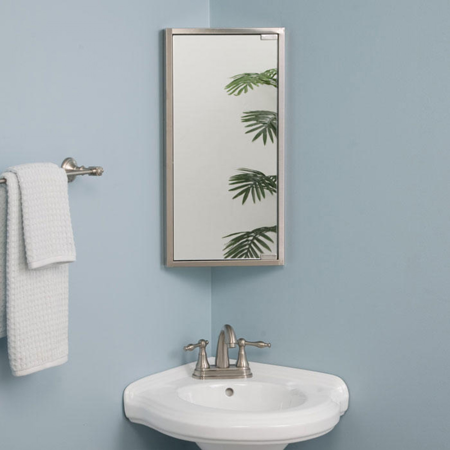 Corner Mirror Bathroom Cabinet
 Kugler Stainless Steel Corner Medicine Cabinet Bathroom