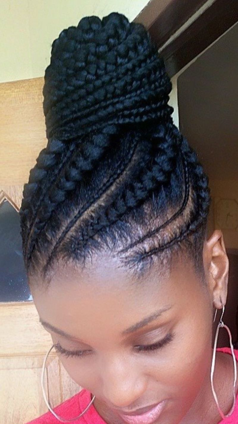 Cornrow Updos Hairstyles
 African ponytail cornrow