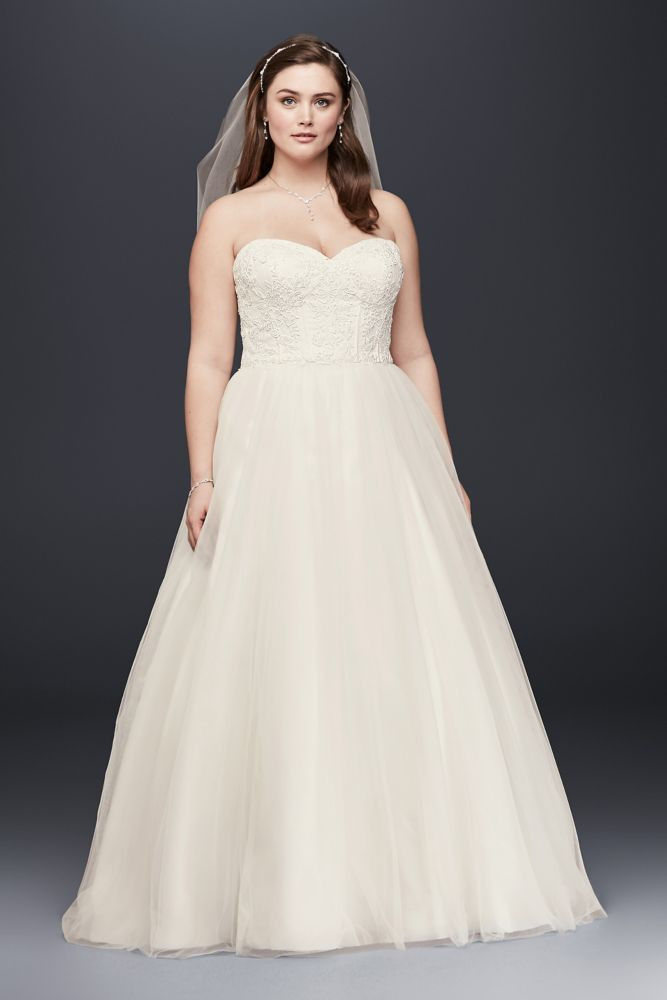 Corset Wedding Dresses
 Soft Tulle Lace Corset Plus Size Wedding Dress Style