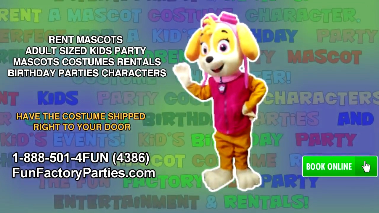 Costumed Characters For Kids Party
 RENT MASCOTS ADULT SIZED