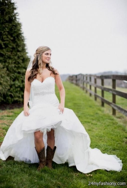 Country Style Wedding Dresses
 short country style wedding dresses with cowboy boots 2016