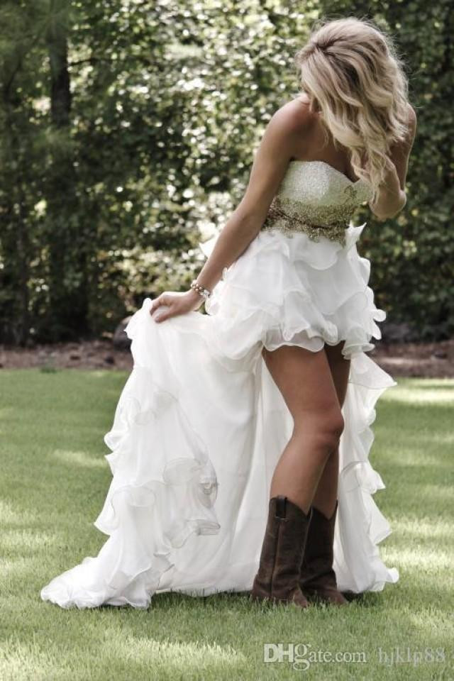 Country Style Wedding Dresses
 Modest High Low Country Style Wedding Dresses 2016
