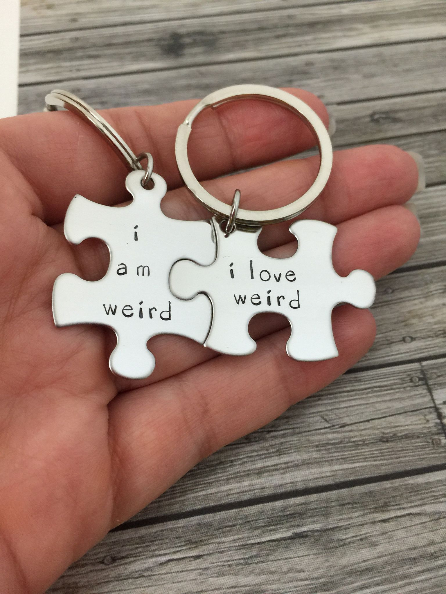 Couple Gift Ideas For Anniversary
 I am weird I love weird Couples Keychains Couples Gift