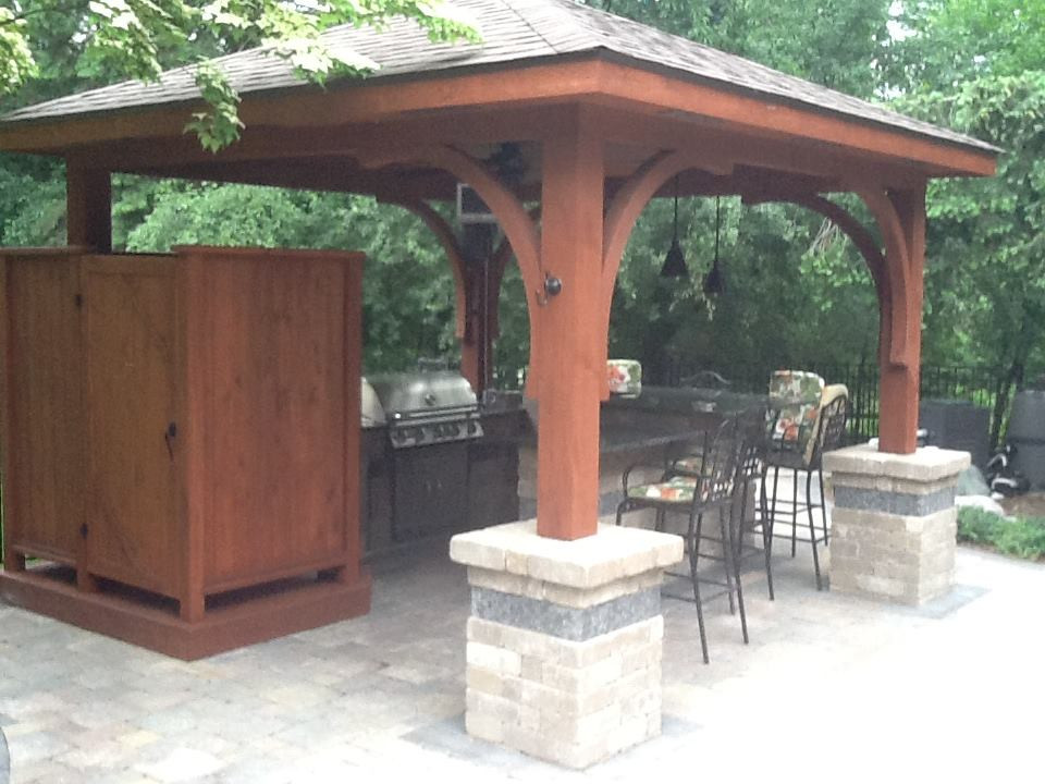 Covered Outdoor Kitchen Structures
 Outdoor Structures Custom Landscape Services