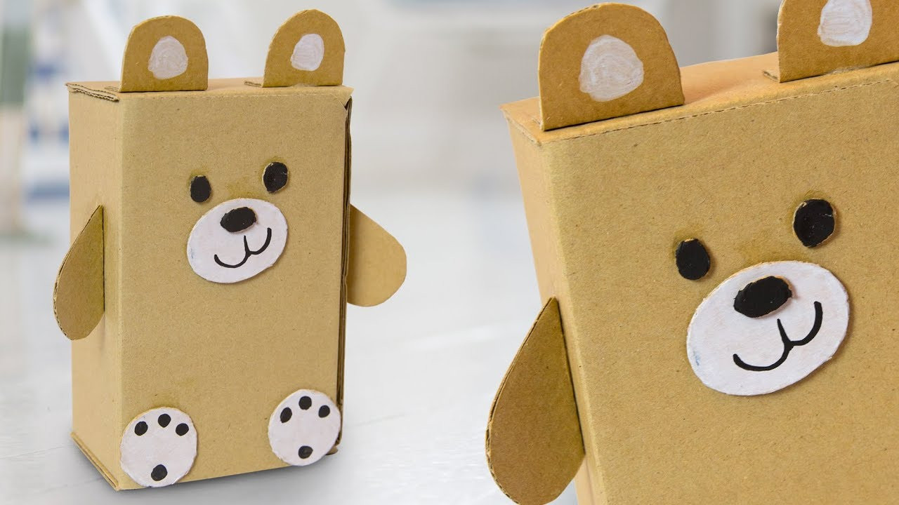 Craft Boxes Ideas
 DIY Teddy Bear from Cardboard Box