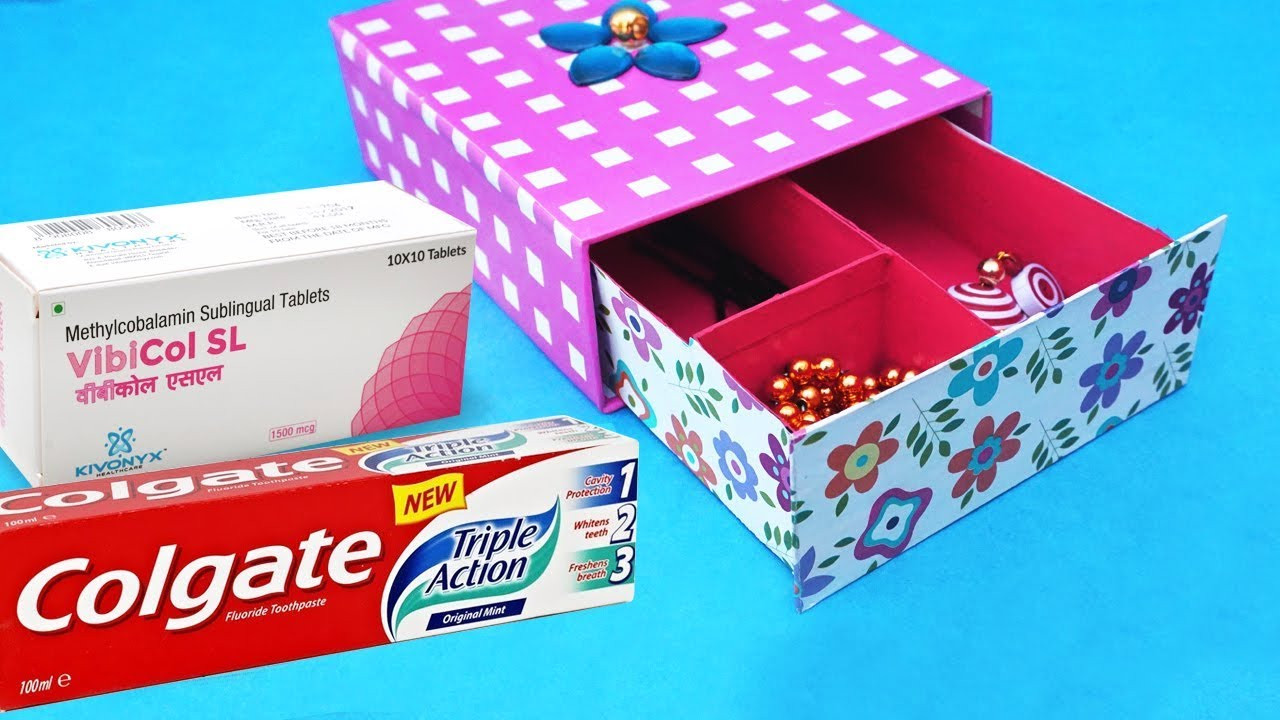 Craft Boxes Ideas
 Easy Best Out Waste Craft Idea from Toothpaste Box