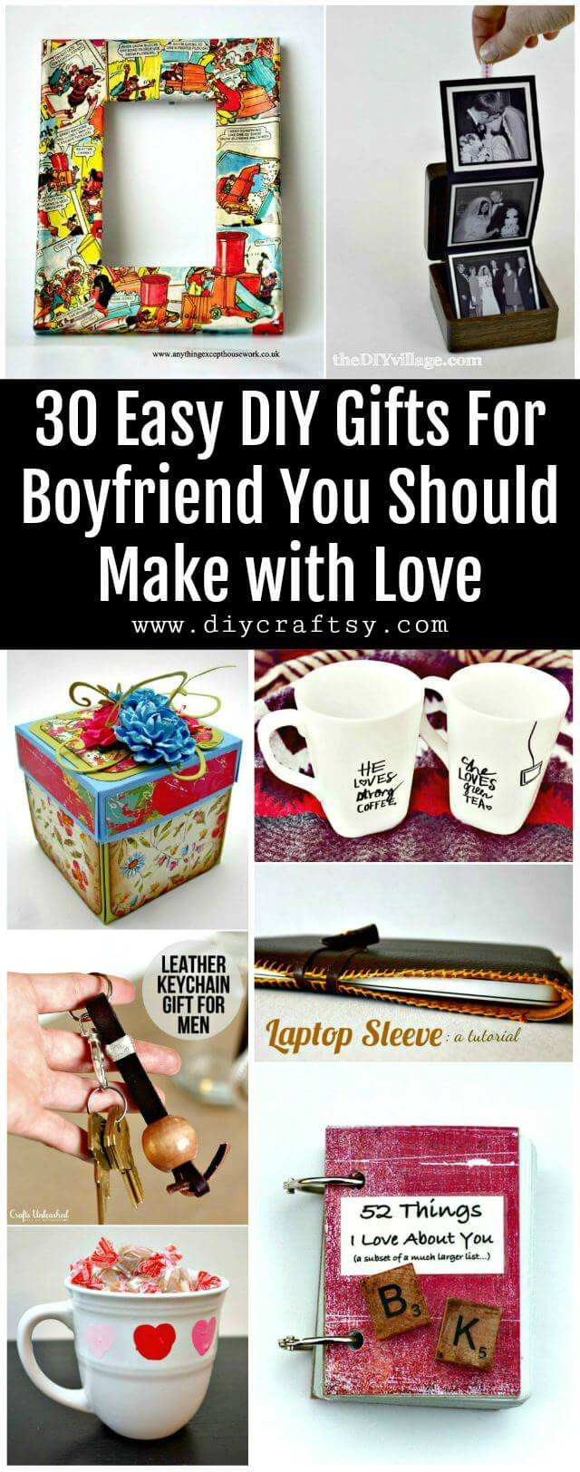 Craft Gift Ideas For Boyfriend
 30 Easy DIY Gifts For Boyfriend You Should Make with Love
