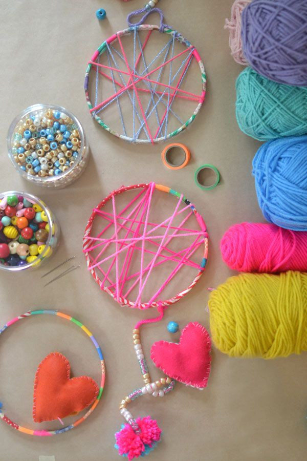 Craft Ideas For Girls Birthday Party
 DIY Dream Catchers Made by Kids Handmade Ideas