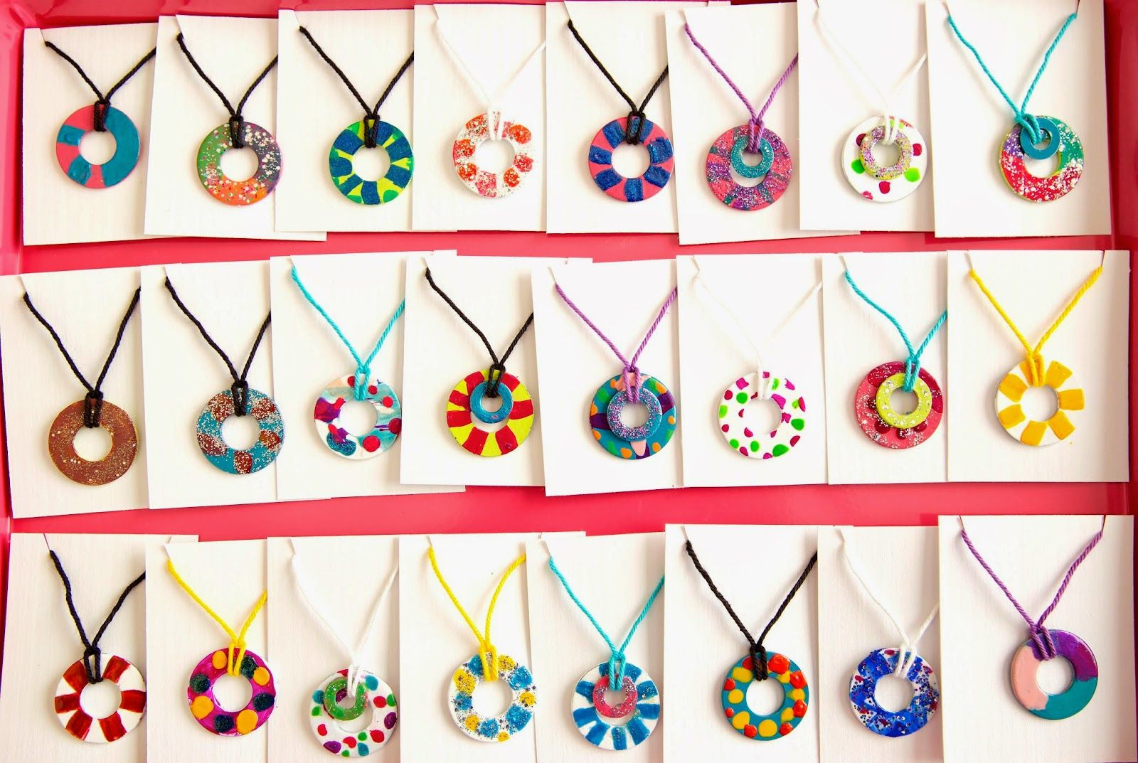 Craft Ideas For Girls Birthday Party
 Craft Project DIY Nail Polish Wash Necklaces & Magnets