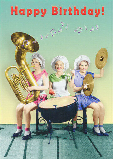 Crazy Birthday Wishes
 Women Playing Instruments Funny Birthday Card Greeting