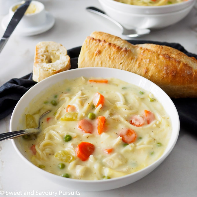 Creamy Chicken And Vegetable Soup
 Creamy Chicken Noodle and Ve able Soup Sweet and