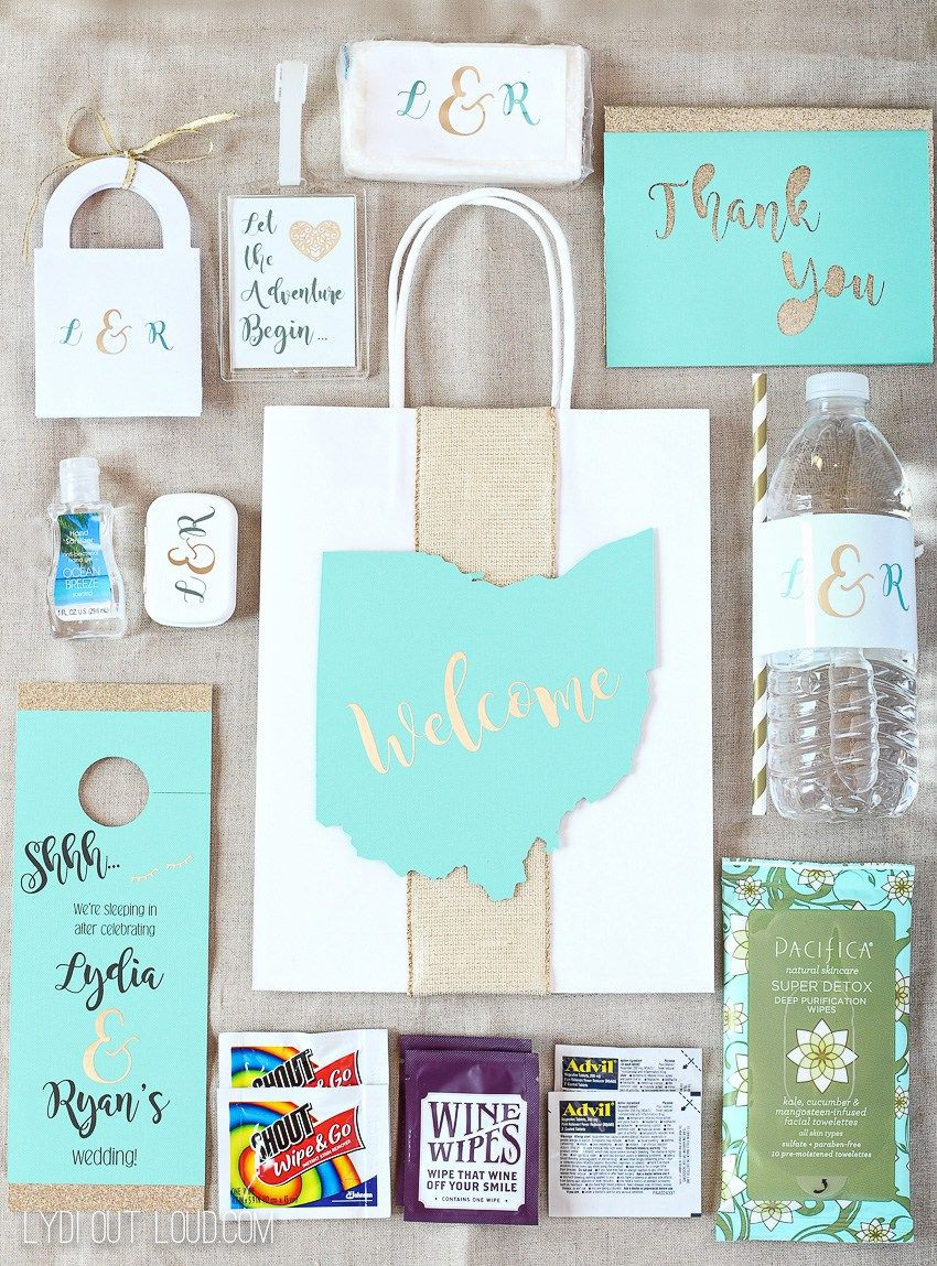 Cricut Wedding Gift Ideas
 DIY Wedding Guest Gift Bags & Essentials