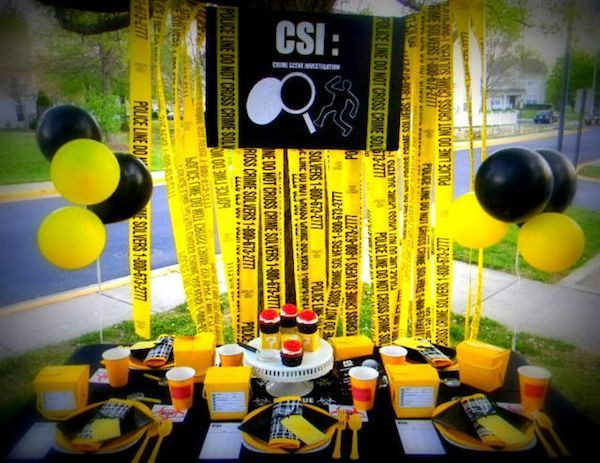 Criminal Justice Graduation Party Ideas
 CSI themed dessert table police