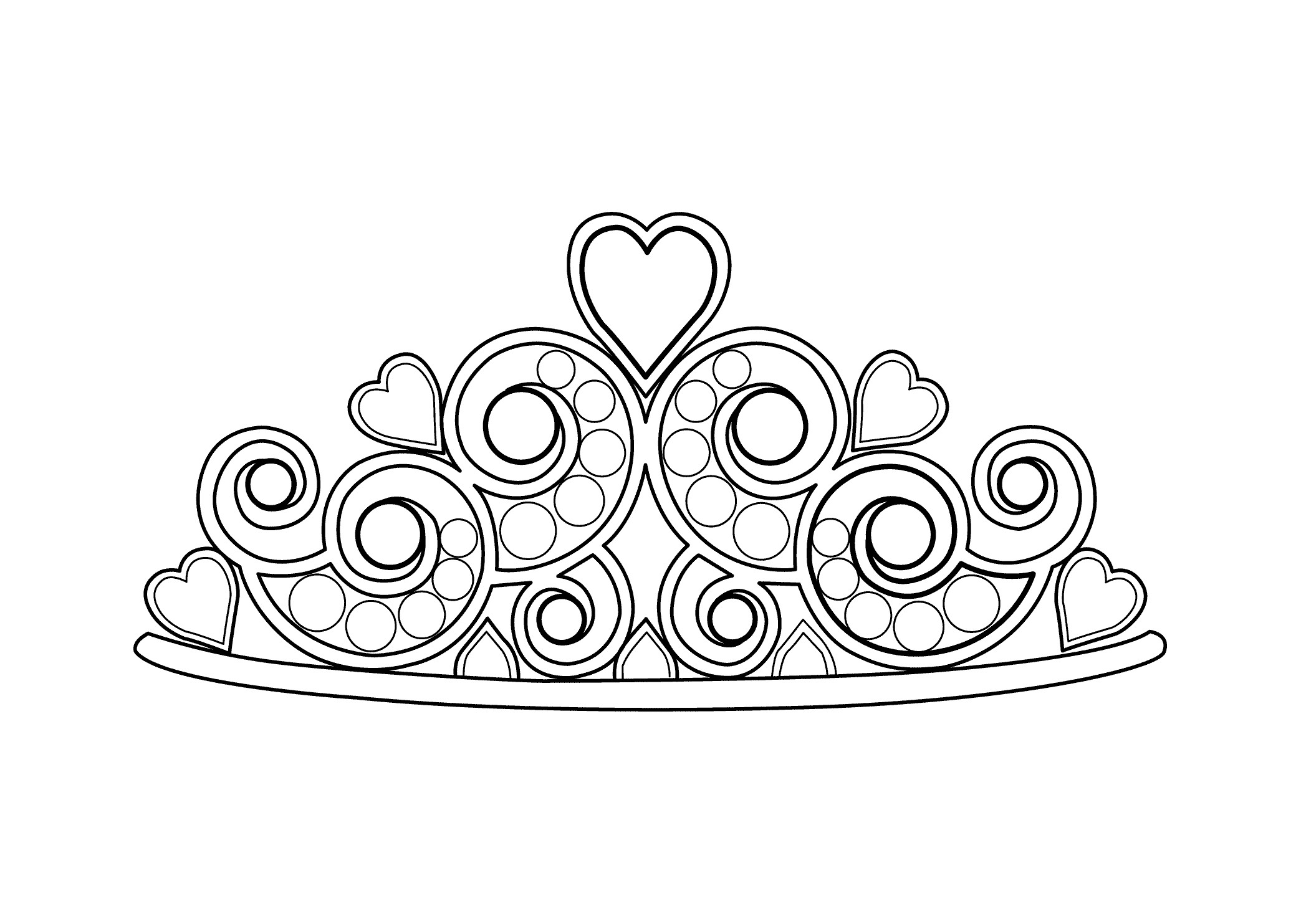 Crown Coloring Pages Printable
 Pretty diadem coloring page for girls printable free
