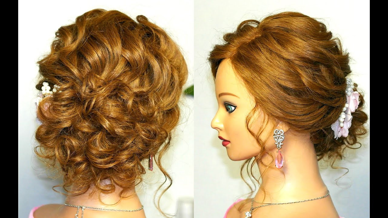 Curled Hairstyles Updo
 Prom wedding hairstyle curly updo for long medium hair