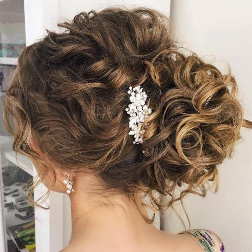 Curly Updo Wedding Hairstyles
 20 Soft and Sweet Wedding Hairstyles for Curly Hair 2019