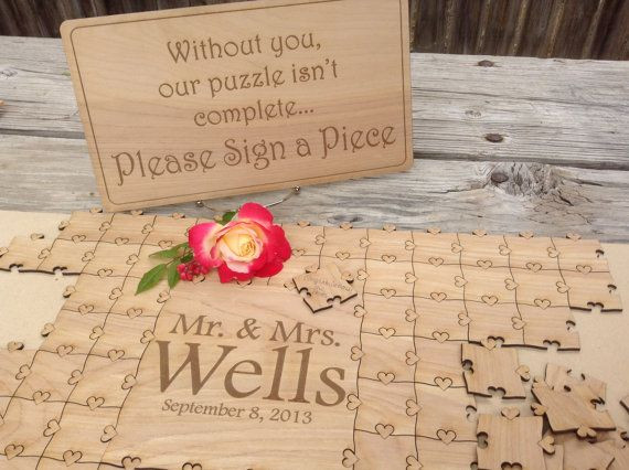 Custom Wooden Puzzles For Wedding Guest Book
 Wedding Heart Puzzle for Wedding Guest Book Custom Puzzle