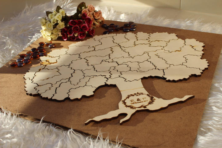Custom Wooden Puzzles For Wedding Guest Book
 Custom tree wedding Jigsaw Puzzle puzzle wedding