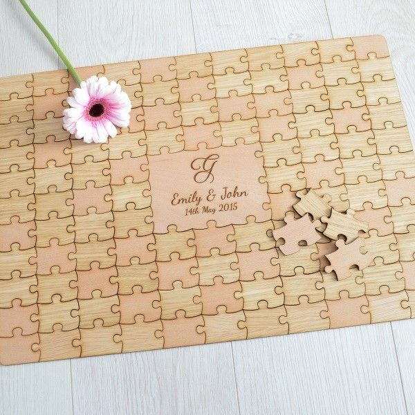 Custom Wooden Puzzles For Wedding Guest Book
 Personalised Wooden Wedding Jigsaw Puzzle Piece Guestbook