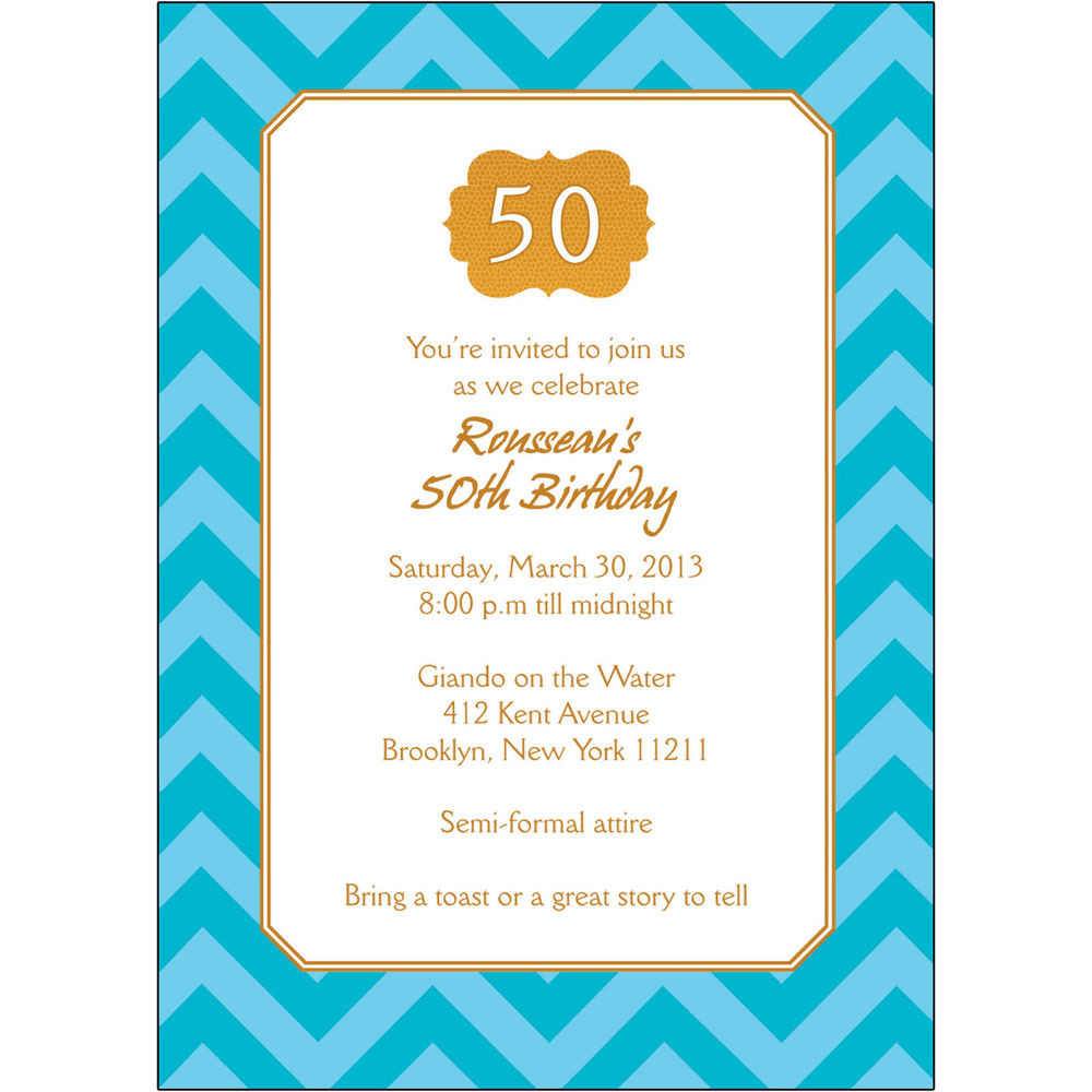 Customizable Birthday Invitations
 25 Personalized 50th Birthday Party Invitations BP 042